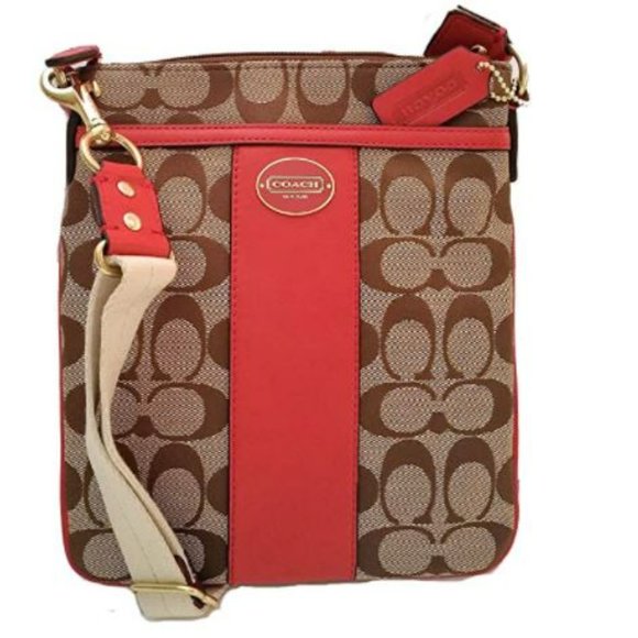 Coach Handbags - NWOT-COACH signature stripe crossbody handbag